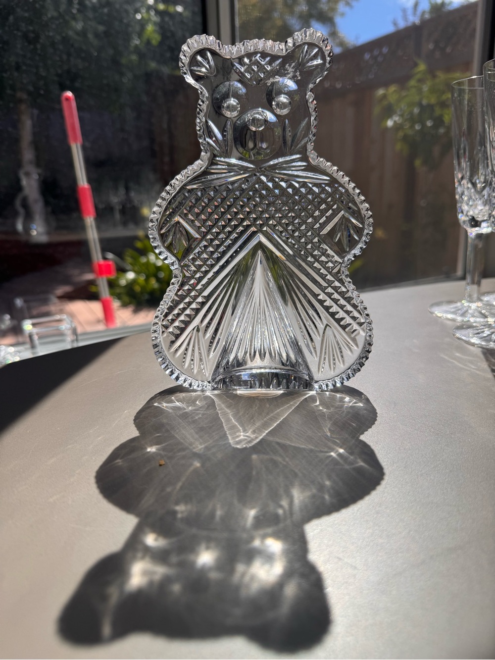 LARGE!Waterford Crystal Teddy Bear Figurine 7” BABY GIFT Vintage Ireland NWOT